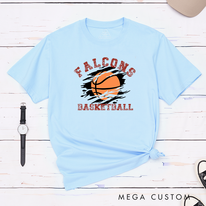 Personalized Basketball T-Shirt with Custom Team Name Player Number and Bold Graphic Design