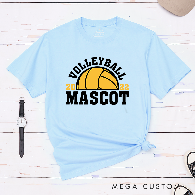 Personalized Volleyball T-Shirts Featuring Mascot Name and Years - Custom Team Spirit Tee