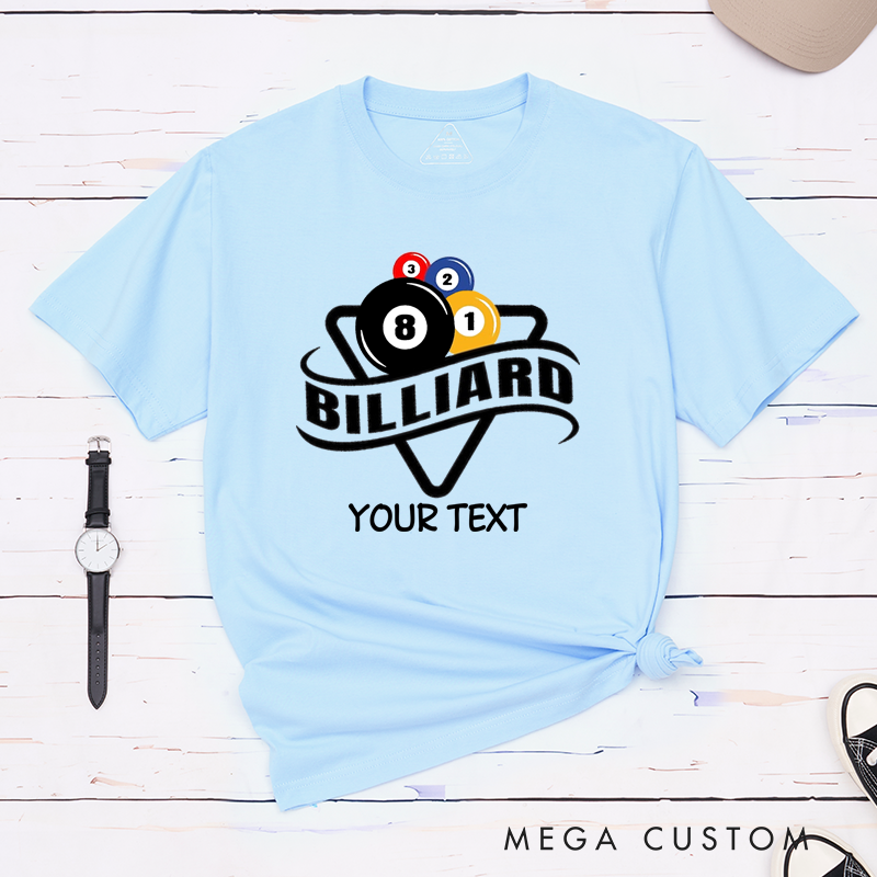 Personalized Billiard and Pool T-Shirts with Custom Your Text - Rack Your Style