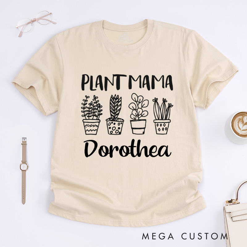 Personalized Plant Mama Classic T-Shirts Crazy Plant Lady Shirt Plant Shirt Plant Lover Gift Mother's Day Gift Gardening Shirt Gardener Gift