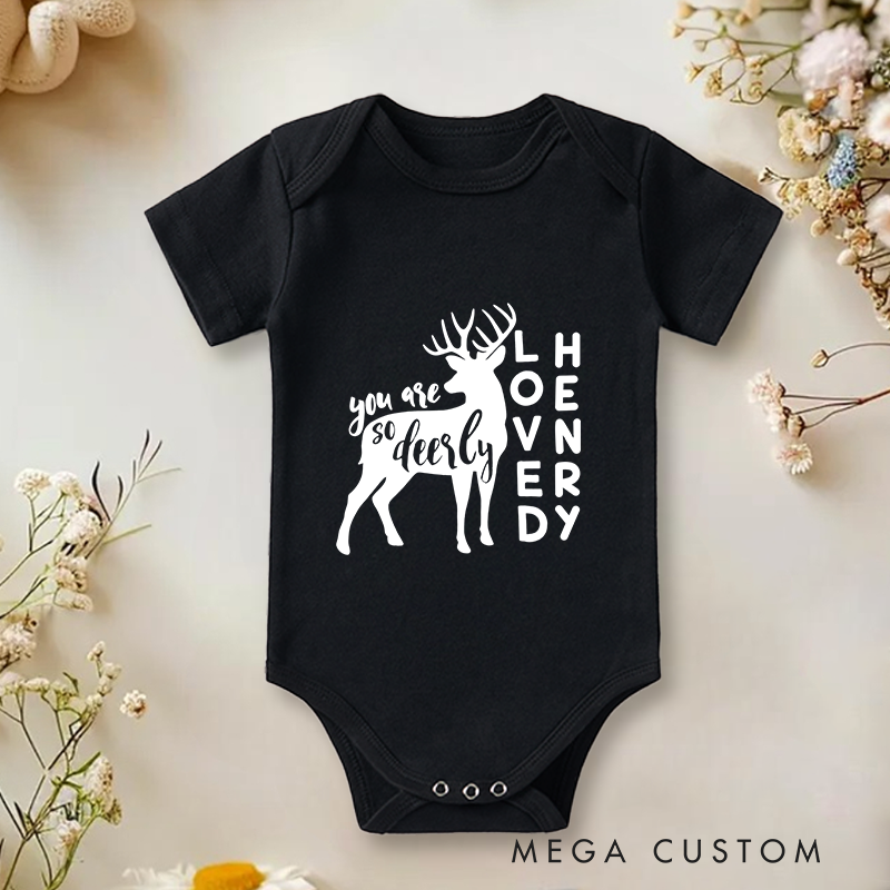 Personalized You are so Deerly Loved Baby Onesie Gift From Baby Nursery Gift