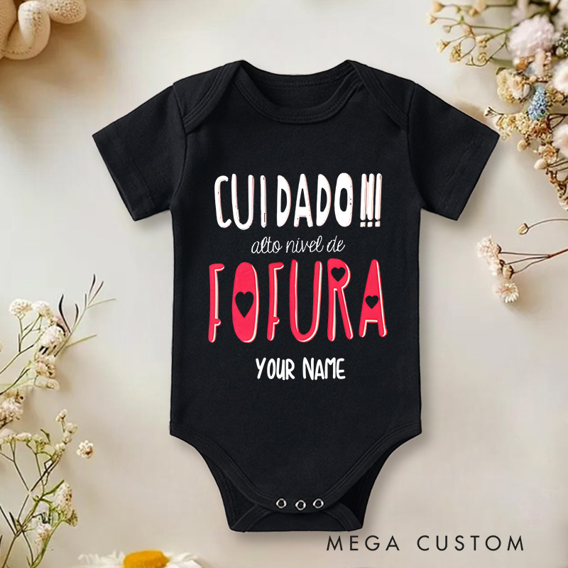 Personalized High Level Of Cuteness Care Baby Onesie
