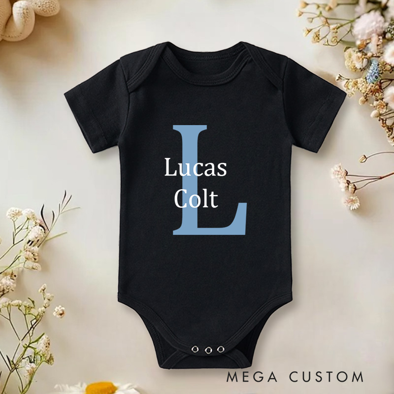 Personalized Name And Initials Design Baby Onesie