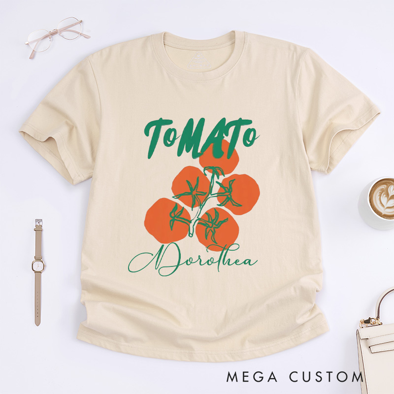 Personalized Tomato Classic T-Shirts Gardener Lover Shirt with Name Farmers Market Tee Gardening Shirt Garden Gift for Gardener Gift