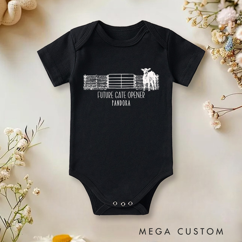 Personalized Future Gate Opener Baby Onesie Pregnancy Announcement Gift