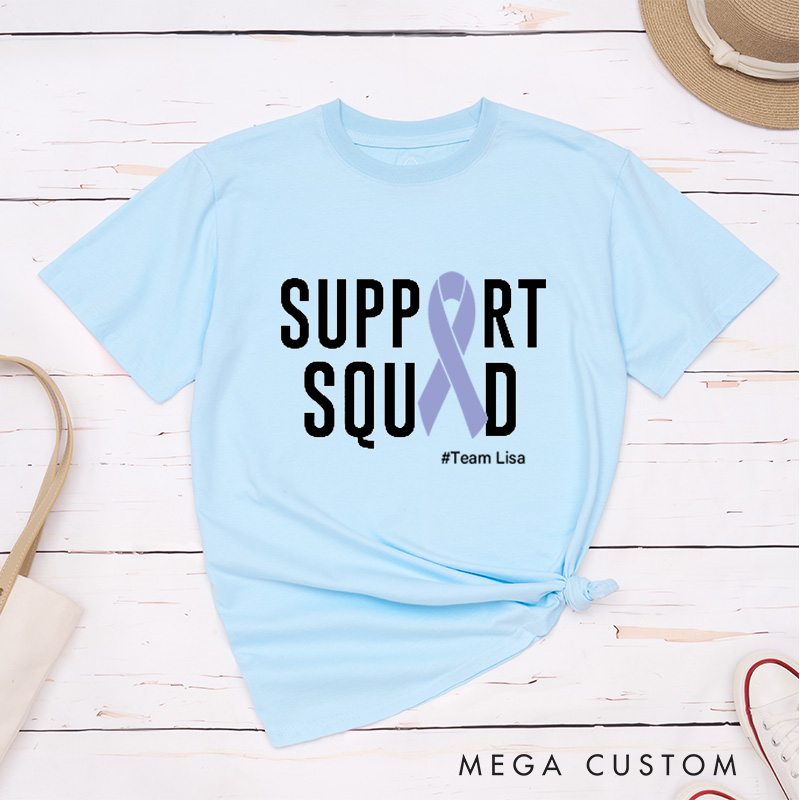 Personalized Esophageal Cancer Support Periwinkle Ribbon Cancer Awareness T-Shirt