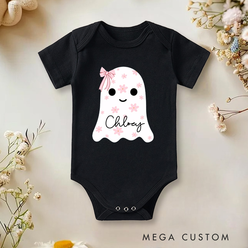Personalized Name Cute Boo Baby Onesie Halloween Baby Shower Gift Nursery Gift