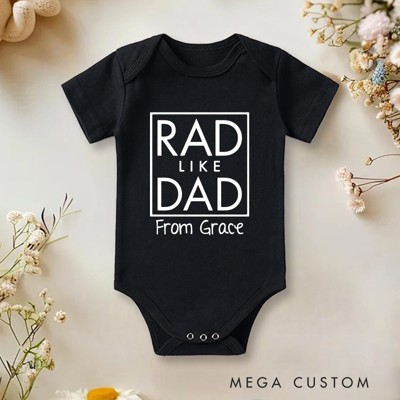 Personalized Rad Like Dad Baby Onesie Father's Day Baby Onesie Gender Neutral Baby Gift