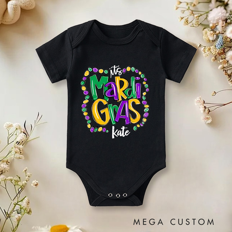Personalized Mardi Gras Baby Onesie My First Mardi Gras Gift New Baby Girl Boy Gift