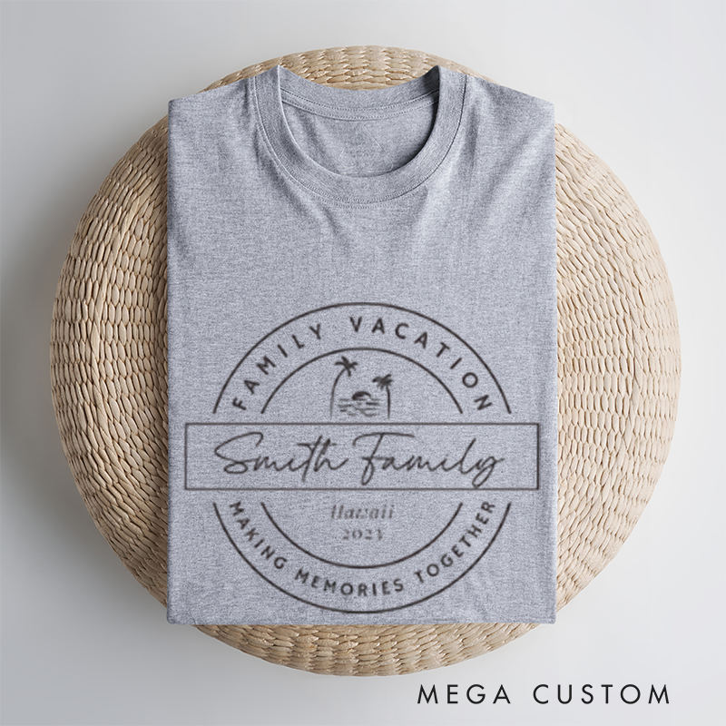 Personalized Matching Family Beach Vacation Shirts Perfect for Hawaii Trips Classic T-shirt