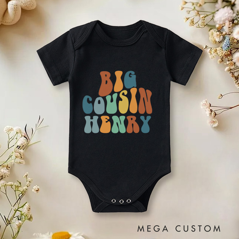 Personalized Big Cousin Baby Onesie Baby Gift for New Mom Nursery Gift