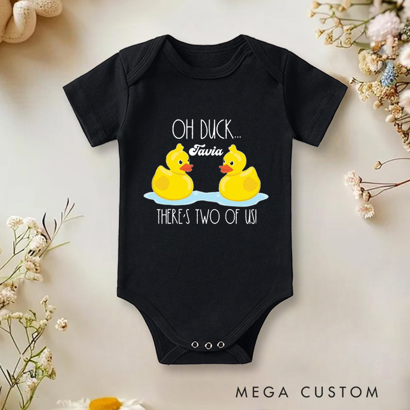 Personalized Oh Duck... There's Two of Us! Cute and Playful Twin Baby Onesie