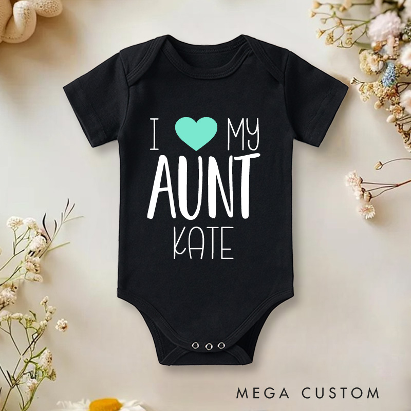Personalized I love My Aunt Baby Onesie with Your Name Baby Shower Gift