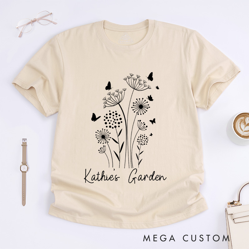 Personalized Wild Flowers Classic T-Shirts Garden Shirt Floral Shirt Botanical Shirt Nature Lover Tee Gift for Garden Lovers