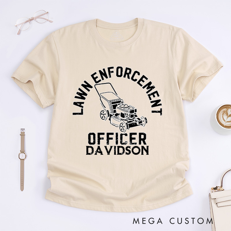 Personalized Lawn Enforcement Officer Classic T-Shirts Gardener Shirt Lawn Tee Aesthetic Shirt Gift for Garden Lovers