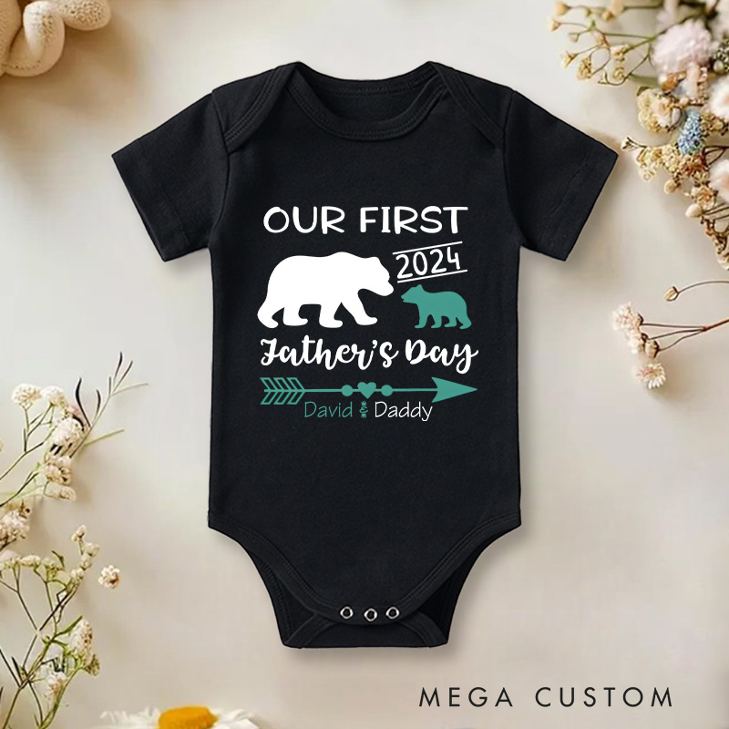 Personalized with Name and Year First Father's Day Gift from Baby