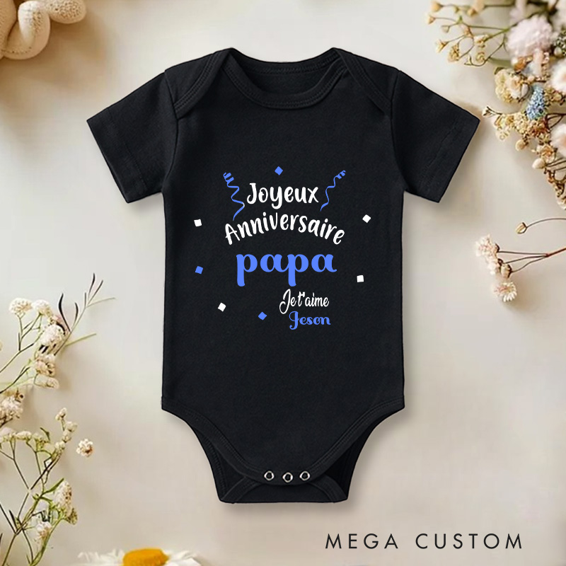 Personalized Personalization Happy Birthday Dad I Love You Baby Onesie New Baby Girl Boy Gift