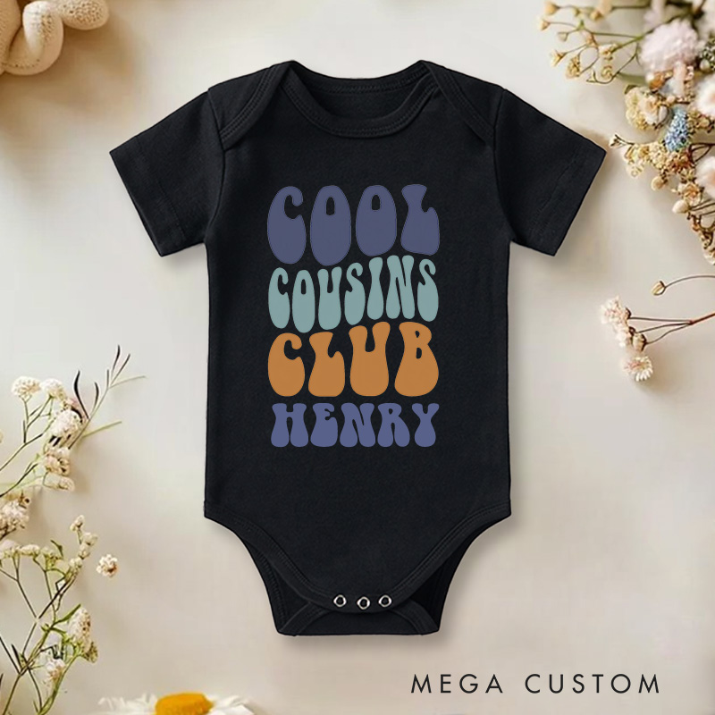 Personalized Cool Cousin Club Baby Onesie Baby Gift for New Mom Pregnancy Announcement Gift