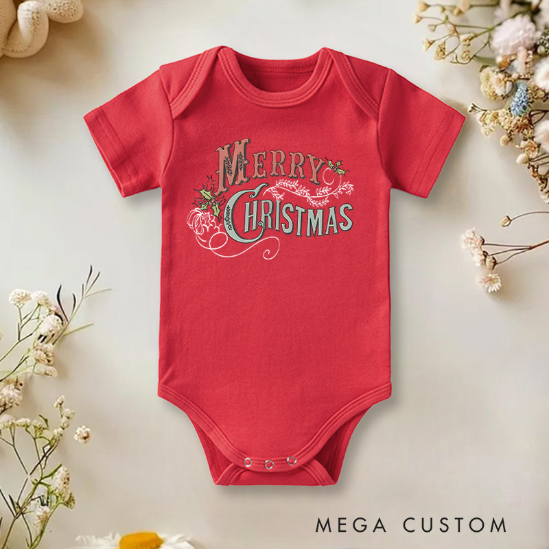 Personalized Merry Christmas Sh*tters Full Holiday Cotton Baby Onesie Baby Girl Baby Boy Gift