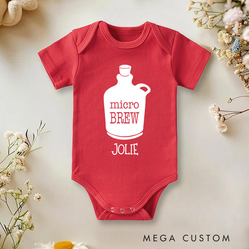 Personalized Micro Brew Funny Beer Baby Onesie Funny Baby Gift