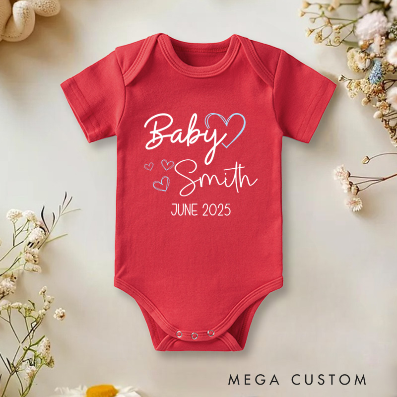 Personalized Personalised Baby Grow Pregnancy Announcementbaby Onesie Newborn Gift
