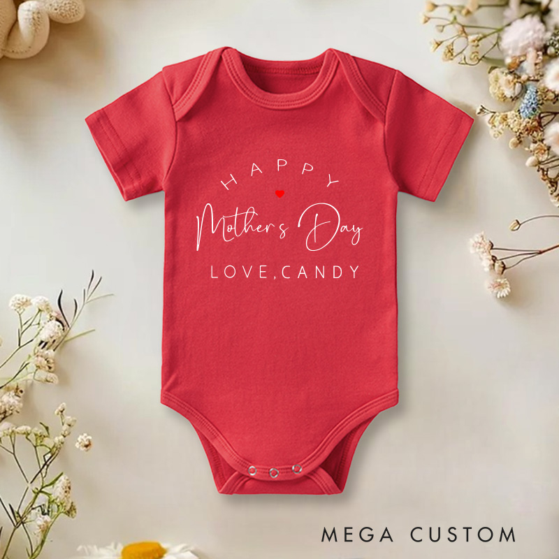 Personalized Happy Mother's Day Baby Onesie Cute Mother's Day Baby Onesie Mother's Day Gift 
