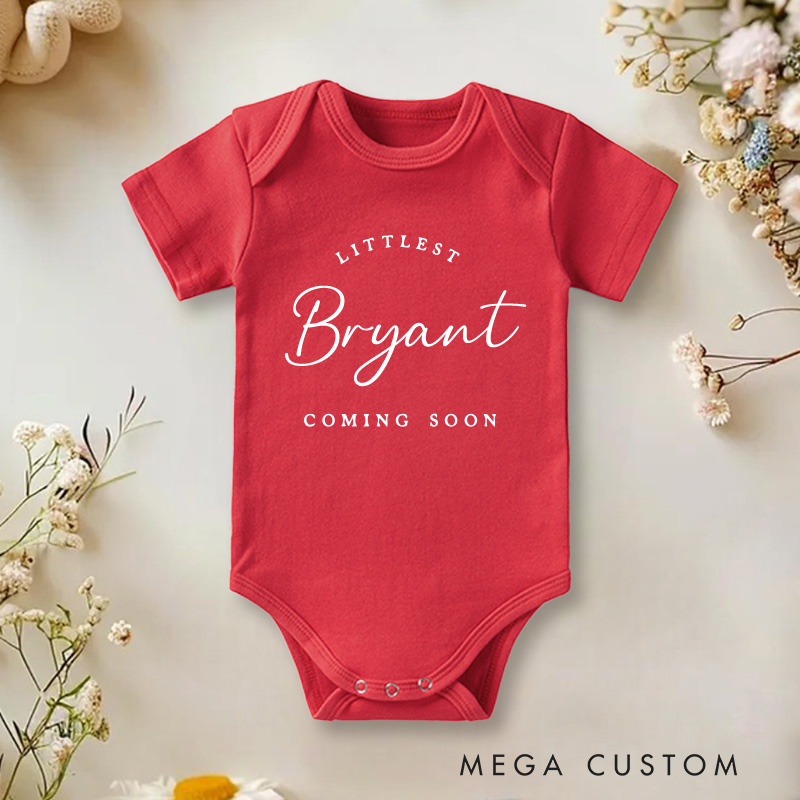 Personalized Coming Soon Baby Onesie Pregnancy Announcement Gift Newborn Gift