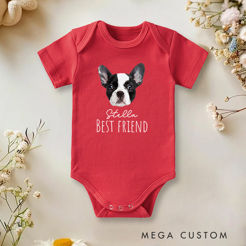 Personalized Best Friend Adorable Dog for Pet Lovers Baby Onesie