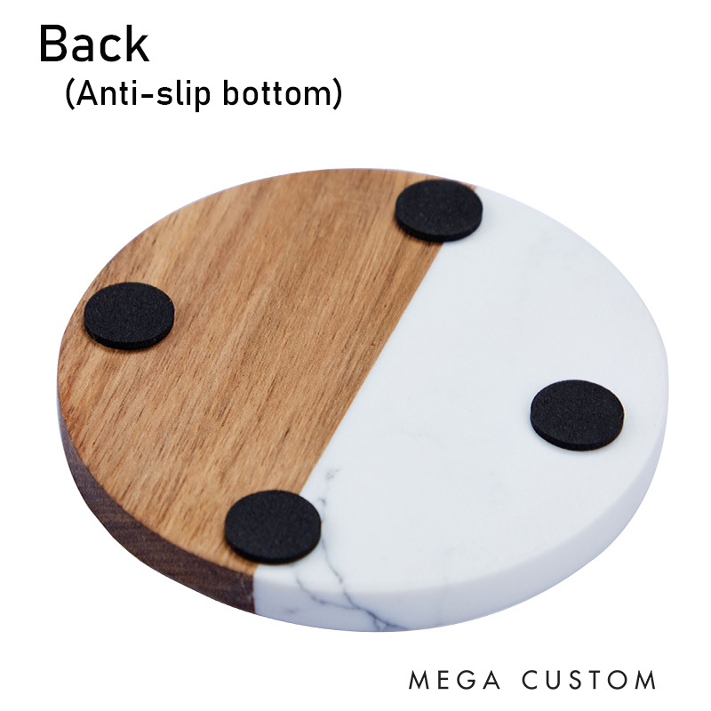 Personalized Marble and Wood Coaster Housewarming Gift New Home Gift for Couple Custom Engraved Wedding Coasters Moving Gifts Housewarming Celebration