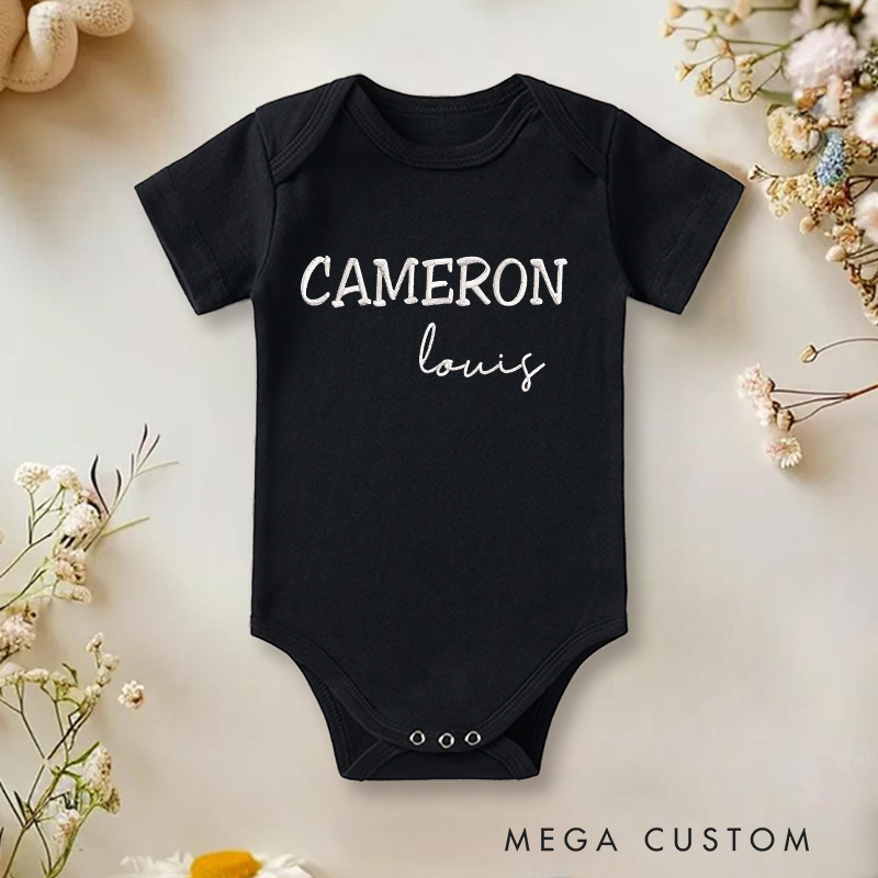 Personalized Embroidered Name Baby Onesie Gift for Babies Pregnancy Reveal Gift