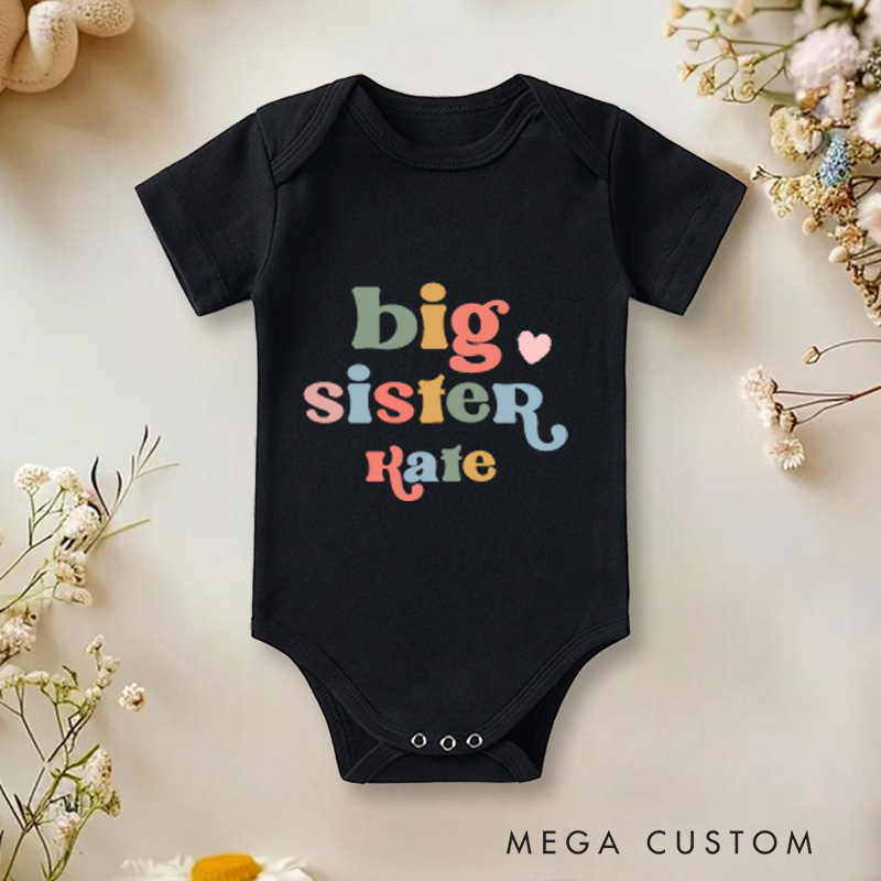 Personalized Big Sister Baby Onesie New Sister Gift Pregnancy Announcement Gift