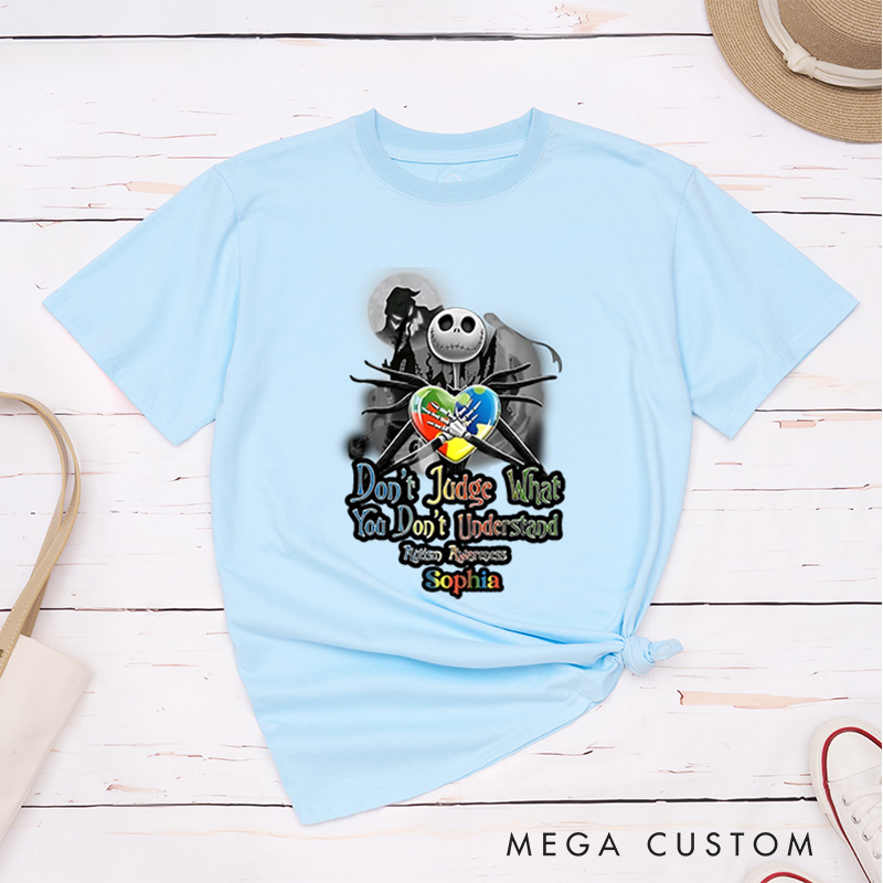 Personalized Don’t Judge What You Don’t Understand T-shirt Halloween Gift Autism Awareness Gift