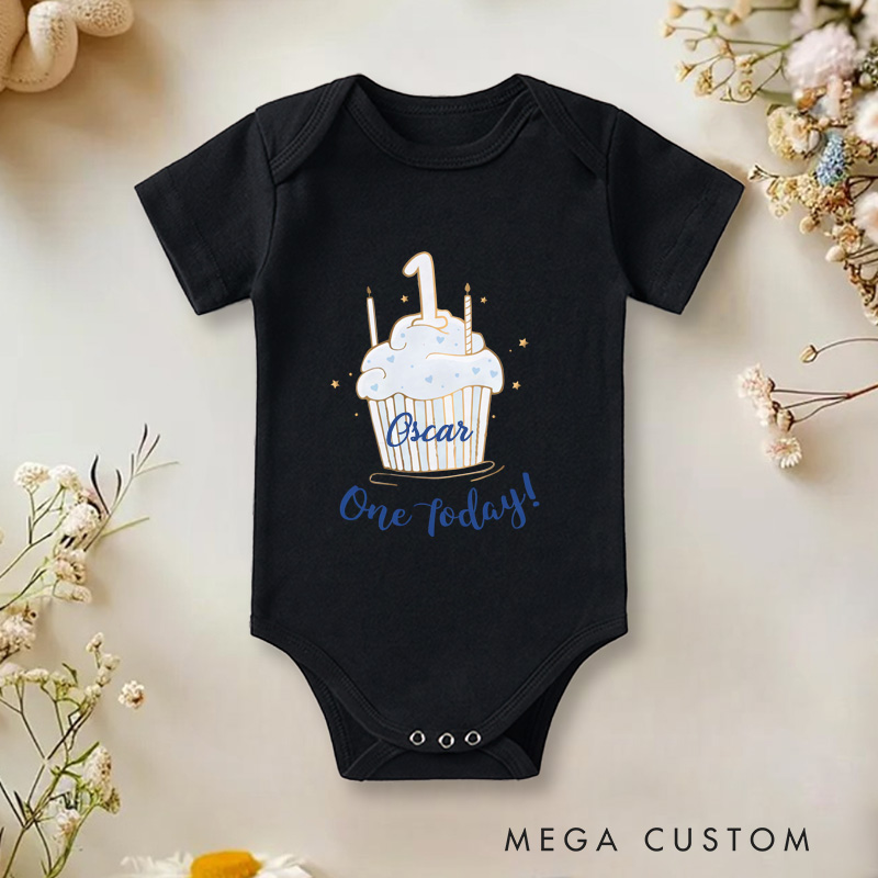 Personalized 1st First Birthday Baby Onesie Gift Onesie for Boy Cake Smash