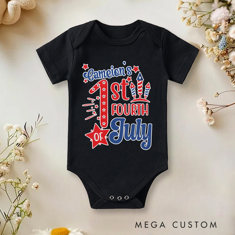 Personalized Name 1st Fourth of July Onesie Baby Onesie Baby Shower Gift