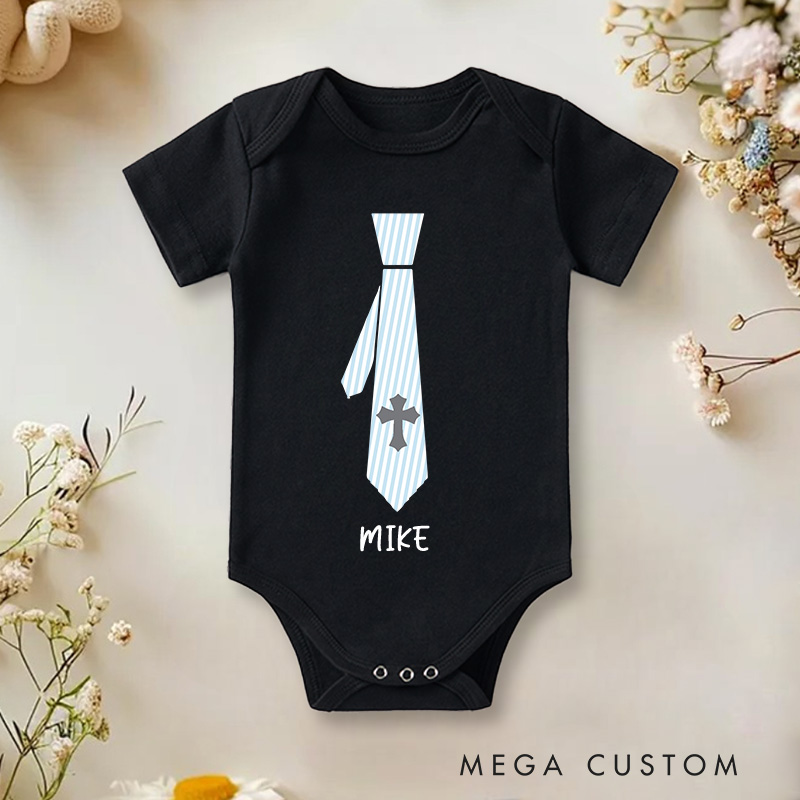 Personalized Baby Boy Baptism Baby Onesie Baby Shower Gift New Brother Gift