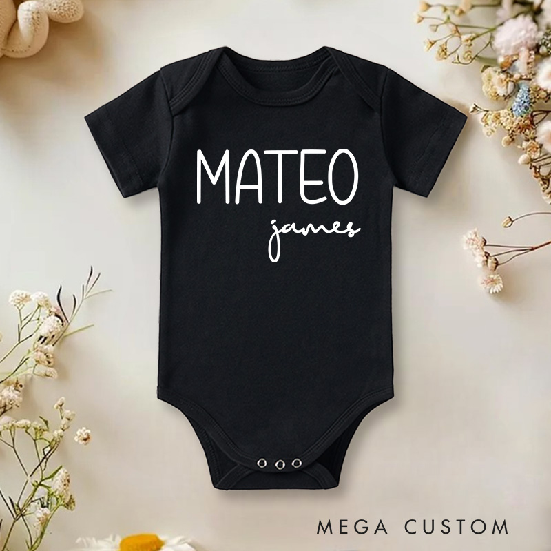 Personalized Minimalist Name Style Baby Onesie Baby Shower Gift