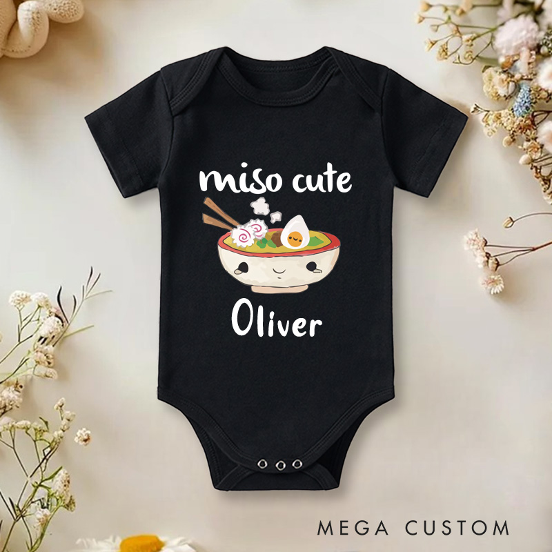 Personalized Miso Cute Baby Onesie New Baby Girl Boy Gift Cute Sushi Gift