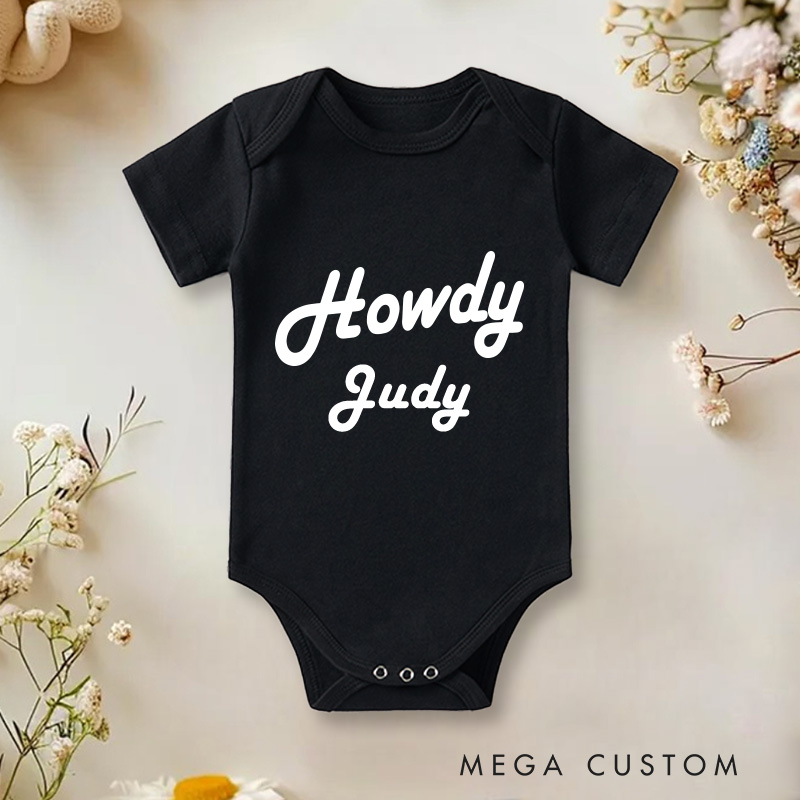 Personalized Retro Cowboy Baby Onesie Unisex Newborn Baby Gift Baby Shower Gift
