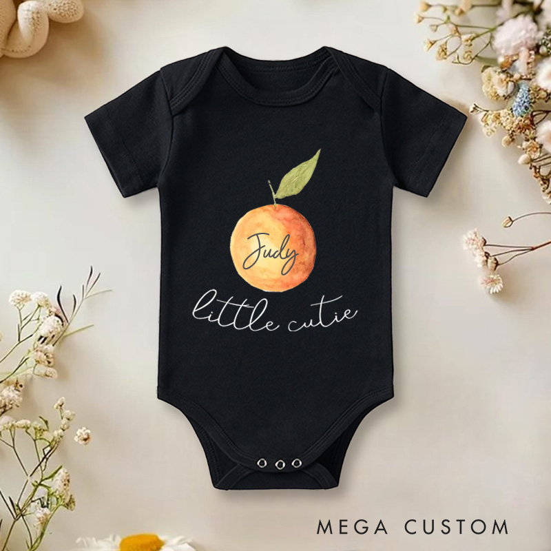 Personalized Little Cutie Baby Onesie Cute Fruit Baby Gift New Baby Girl Boy Gift