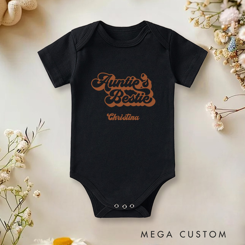Personalized Aunties Bestie Cute and Fun Family Inspired Baby Onesie