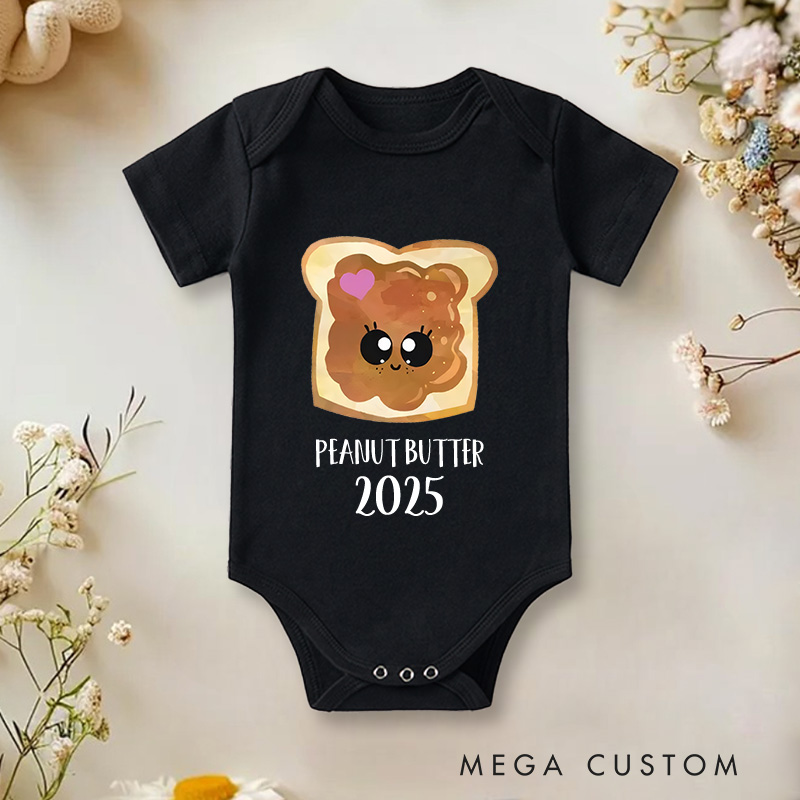 Personalized Peanut Butter and Jelly Baby Twin Onesie Funny Baby Gift