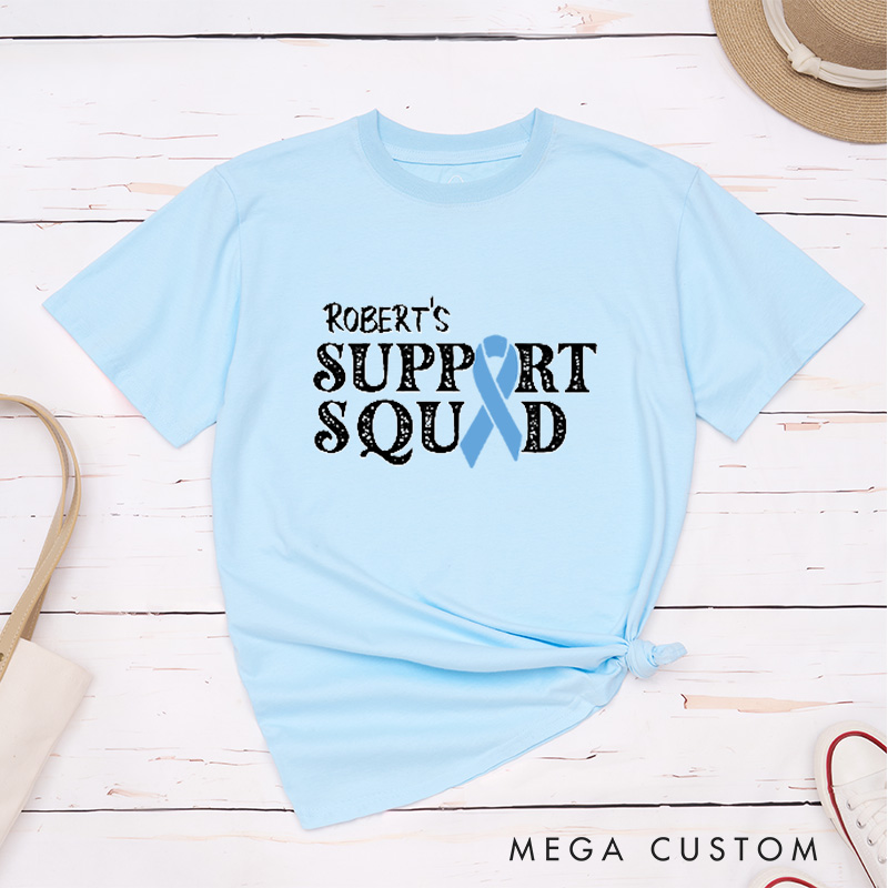 Personalized Colon Cancer Support Squad Cancer Awareness Fighter T-Shirt