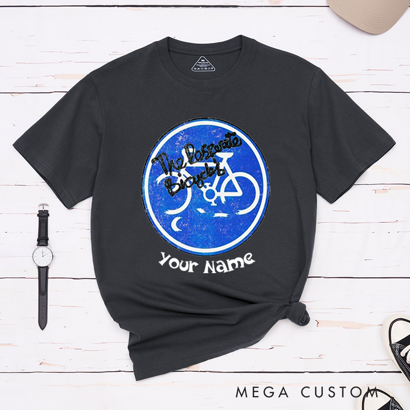 Personalized Retro Bicycle T-Shirt with a Vintage Circular Bicycle for Outdoor Adventures Riding Cycling Biking Enthusiasts