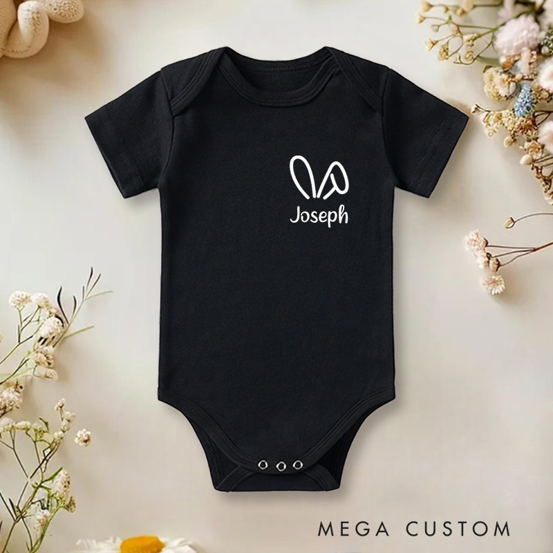 Personalized Bunny Homemade Rolls Cute Easter Inspired Design for Family and Kids Baby Onesie