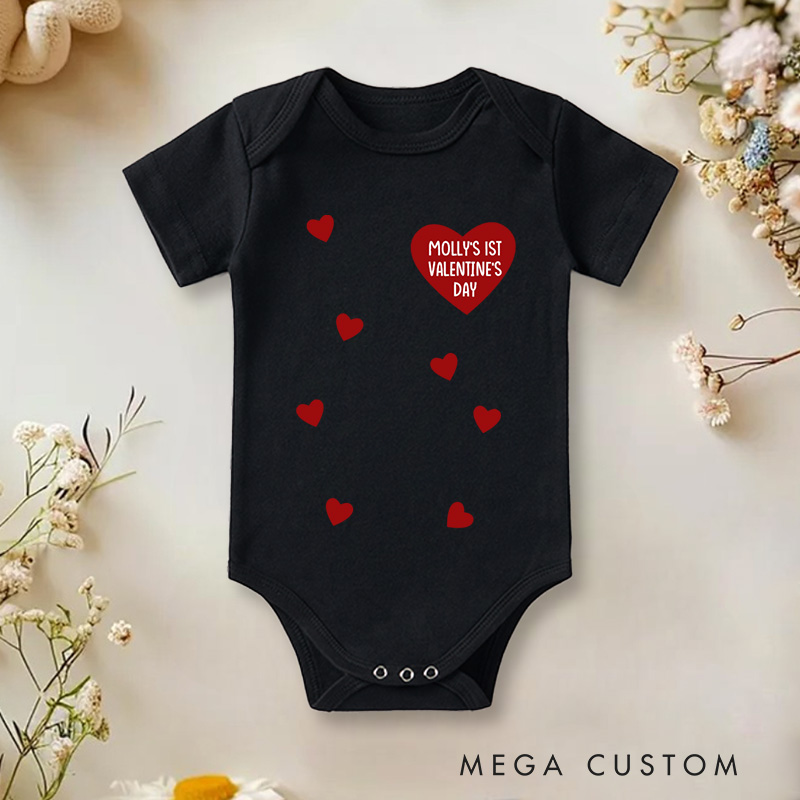 Personalized Someone’s First Valentine’s Day Adorable and Heartfelt Valentine Baby Onesie