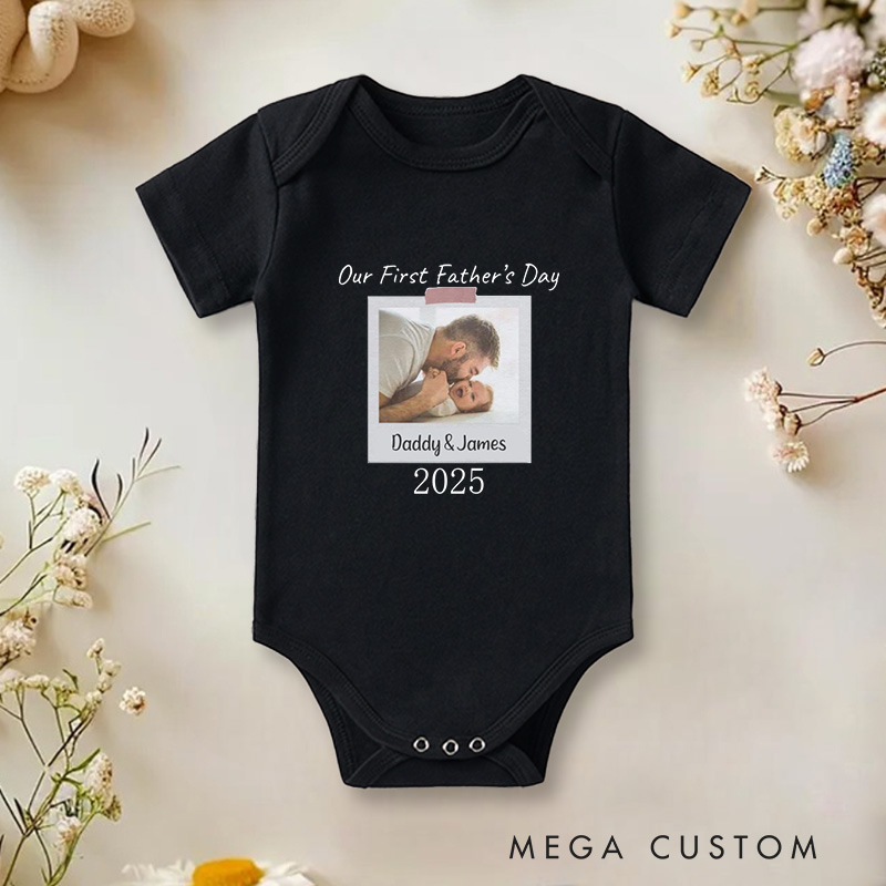 Personalized Our First Father’s Day Sweet and Memorable Baby Onesie