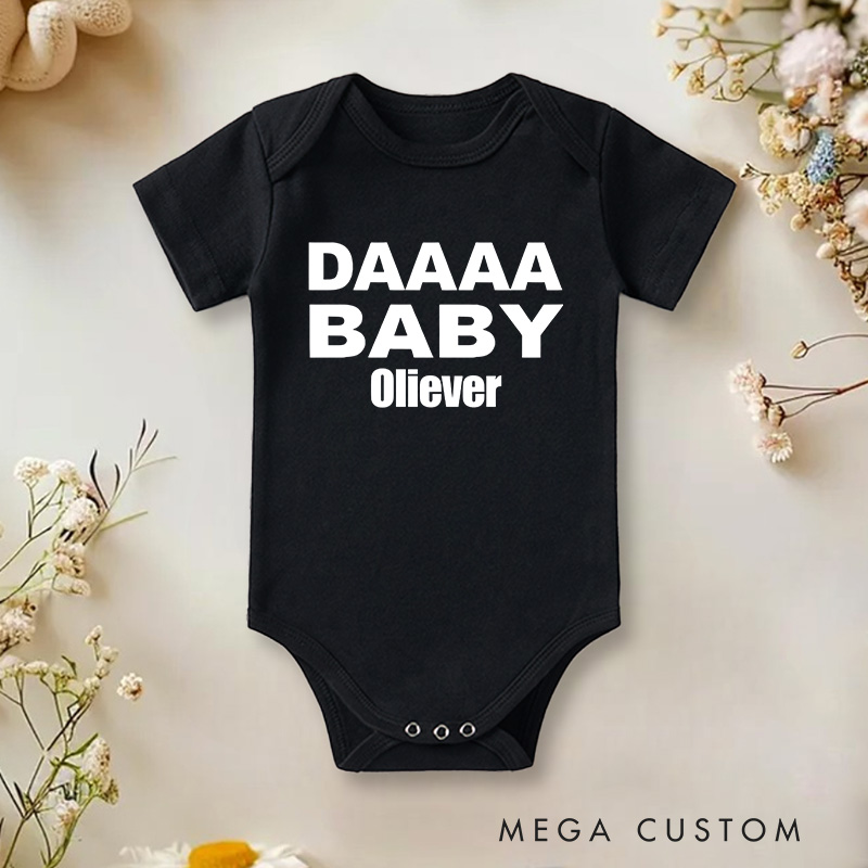 Personalized DAAAA Baby Baby Onesie Pregnancy Announcement Gift