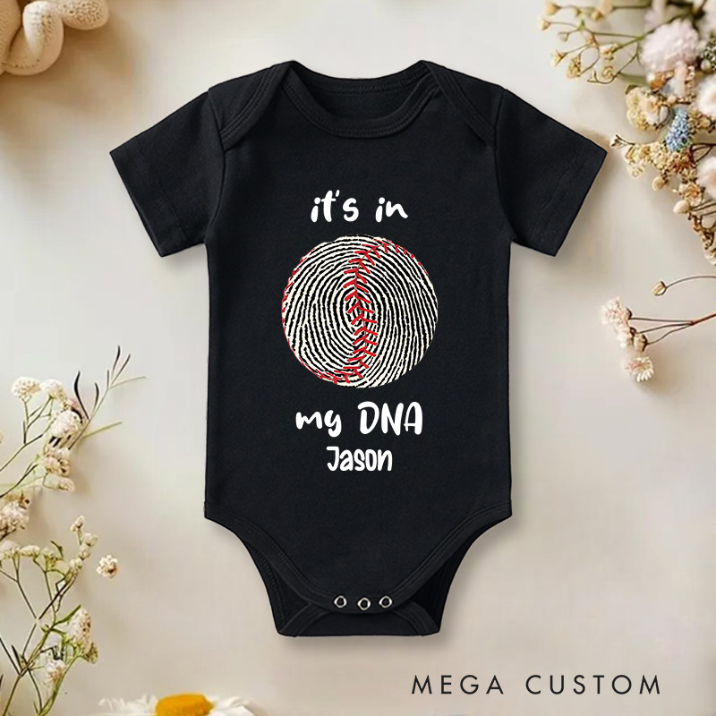 Personalized Its in My DNA Fingerprint Baby Onesie Gift for New Baby