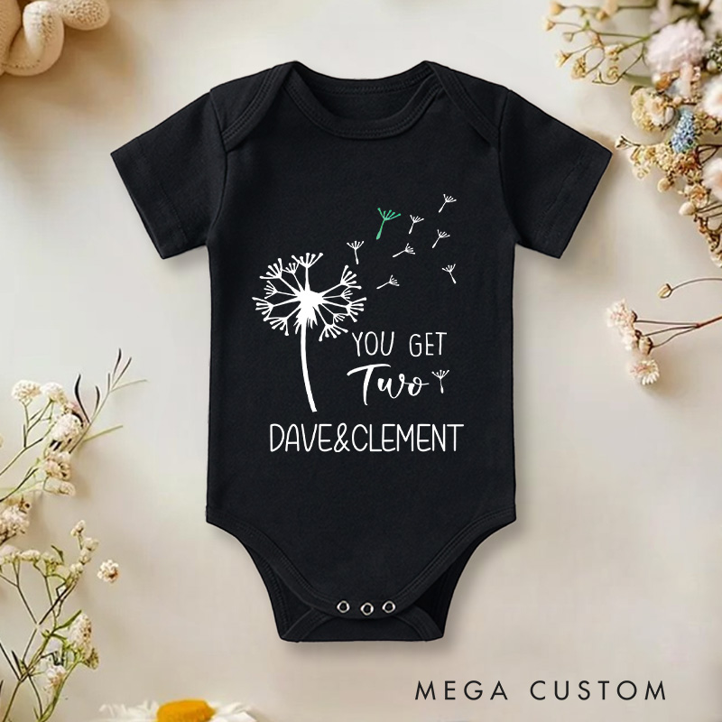 Personalized Sometimes When You Wish for a Miracle You Get Two Heartfelt Twin Baby Onesie
