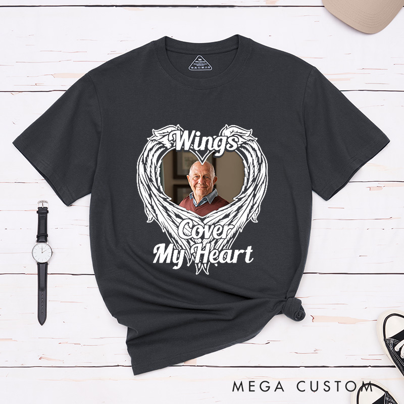 Personalized Memorial Photo Shirt Custom Funeral Photo Shirt Remembrance Shirt Sympathy T-Shirt for Loss of Mother Father or Loved One Condolence Gift